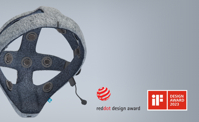 Picture of Cumulus headset with RedDot design award badge